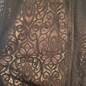 Sexy lace 1920s style mini dress black and flesh tone